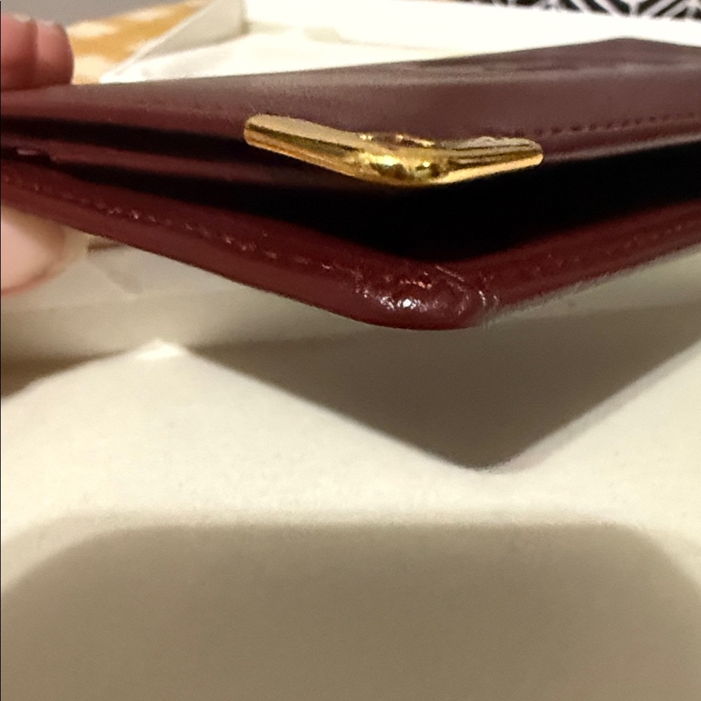 Cartier Burgundy Leather Wallet with Gold Details - Picture 7 of 16